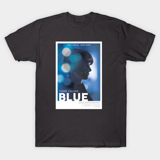 Three Colors: Blue - alternative movie poster - Juliette Binoche - Krzysztof Kieslowski T-Shirt by chrisayerscreative